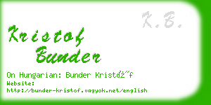 kristof bunder business card